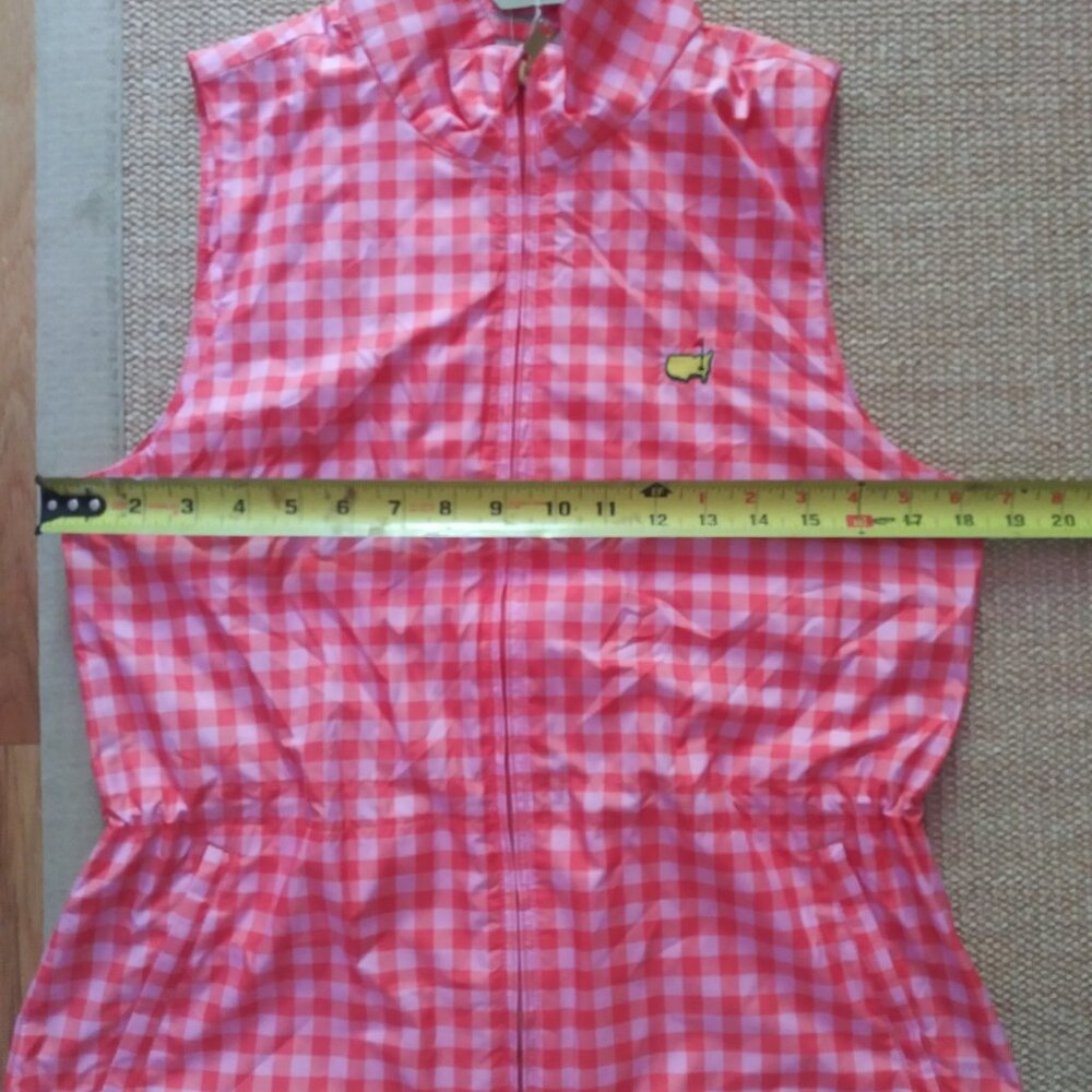 Peter Millar Augusta Masters Women's Pink Gingham Zip-up Vest size Small - Picture 7 of 7